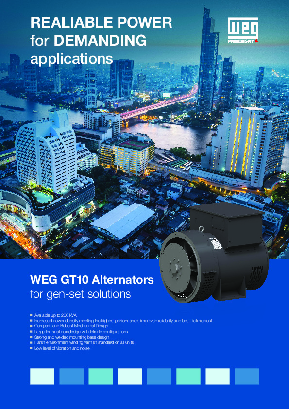 WEG GT10 Alternators for gen-set solutions
