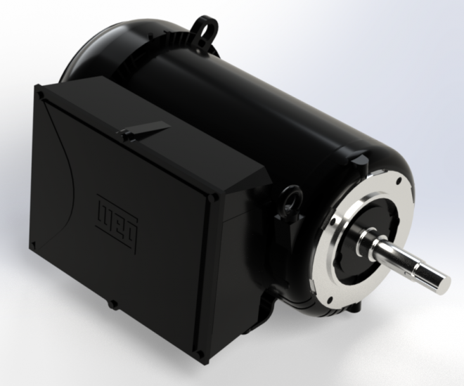 ELECTRIC MOTOR SINGLE PHASE 5 HP 02 182/4JM 208-230 WCF2 60Hz F-1/B34R(D) IP55 DIMENSIONS ACC. CONFIGURATION CLOSE COUPLED PUMP