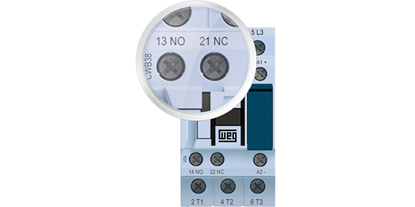 Built-In Auxiliary Contacts 1NO + 1NC